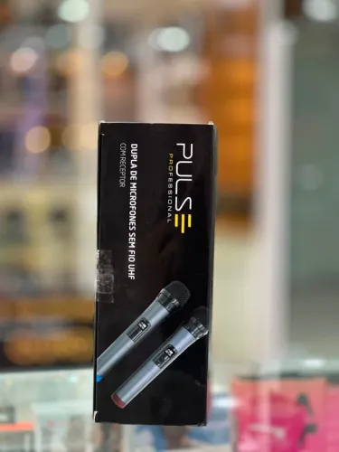 MICROFONE DUPLO SEM FIO UHF COM RECEPTOR PULSE