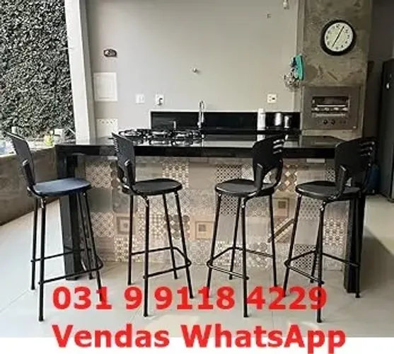Banqueta Alta Para Bancada Loja Lanchonete Balcão - Frete Grátis - Nova