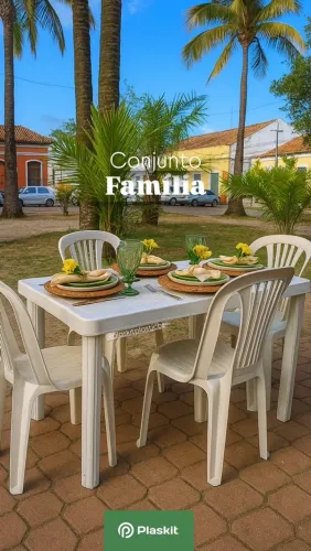 Mesa retangular 4 cadeiras