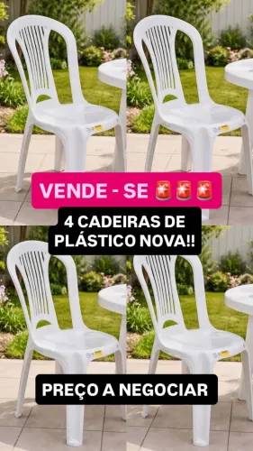 4 CADEIRAS DE PLÁSTICO NOVA