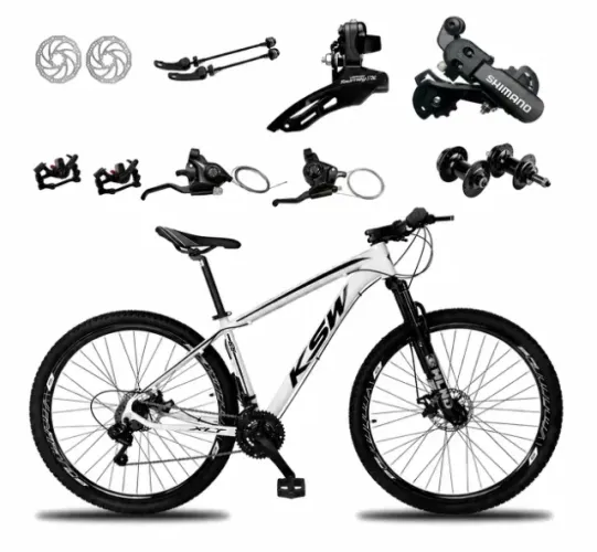 BICICLETA ARO 29 KSW XLT SHIMANO FREIOS A DISCO ARO 17