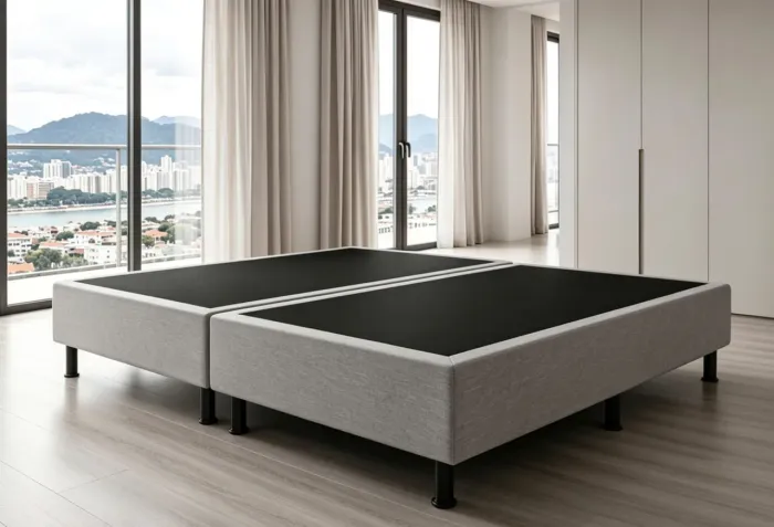 Cama box base King size em LINHO.Entrego