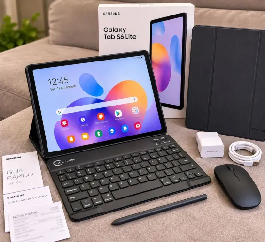 Samsung Galaxy Tab S6 Lite P620 64GB + S Pen + Teclado + Mouse + Carregador | Impecável