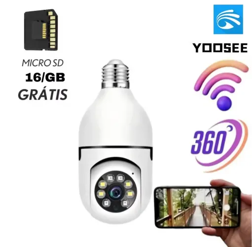 Câmera Wi-Fi IP sem fio giratória 360