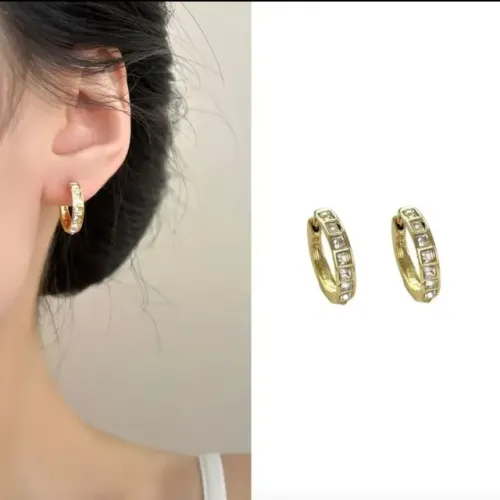 Brinco argola strass