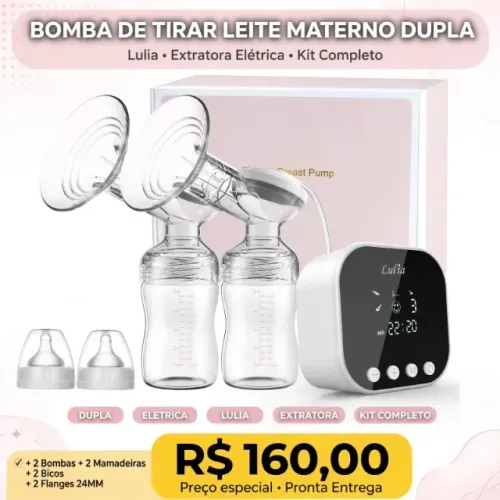 Bomba De Tirar Leite Materno Dupla Lulia Extratora Eletrica