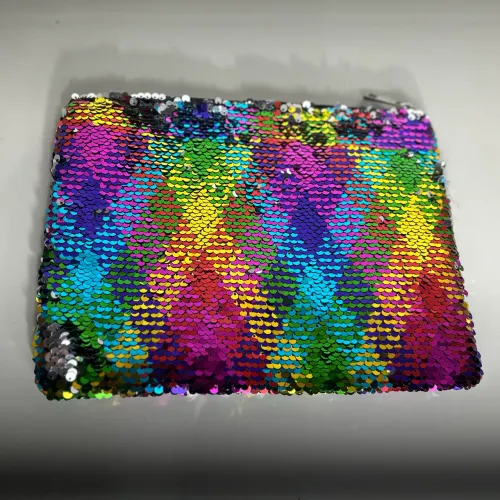 Chutch/ bolsa de mão brilhante de paetê multicolor