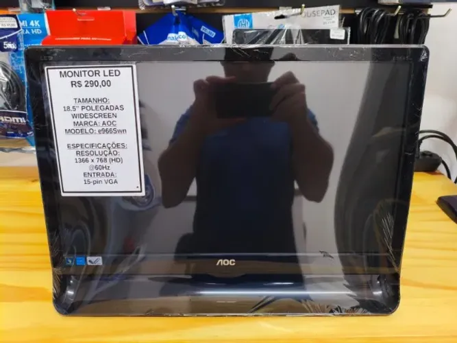 Monitor LED 18.5 Polegadas c/ Cabos Garantia Parcelamos Microcerto