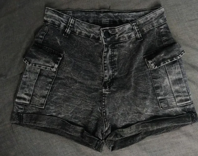 Shorts jeans preto/Grafite 38