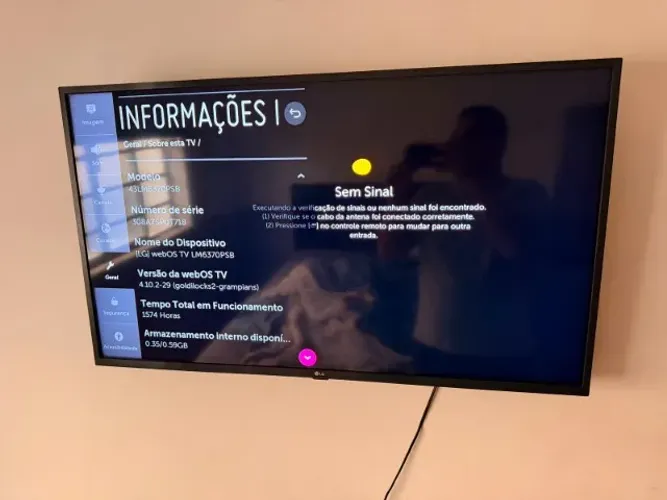 Tv Smart LG - Modelo 43LM6370PSB 