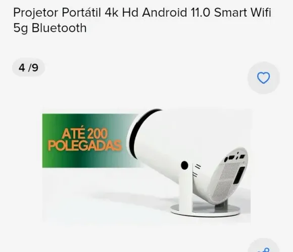 Projetor 4k novinho! Está sem controle,por isso valor mais baixo!
