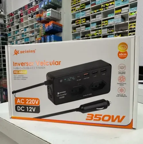 Inversor Veicular para Starlink 350W - AC220V - DC12V