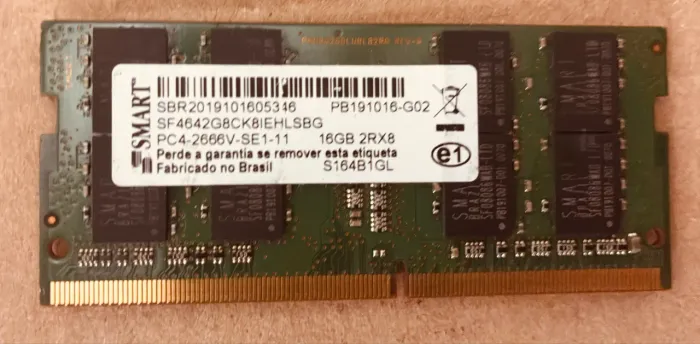 Memória 16gb Ddr4, 2666mhz para notebook 