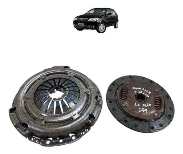 Plato Disco Embreagem Fiat Palio 2001 2006 2017 1.0 Fire Evo Prateado