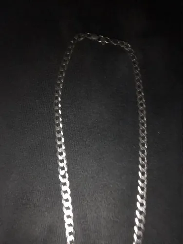 Cordão de prata 10 mm 70 cm 