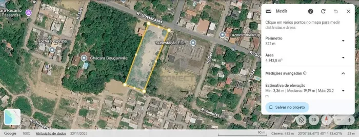 Terreno de 4.666m², Bairro Das Laranjeiras, Jacaraípe - murado, esquina, plano