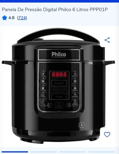 Panela de Pressão Digital Philco PPP01P Inox 13 programas 6L