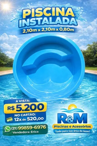 Piscina fibra instalada início imediato , venha prepara sua área de lazer . 