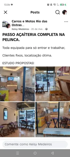 VENDO AÇAITERIA PELINCA 10MIL