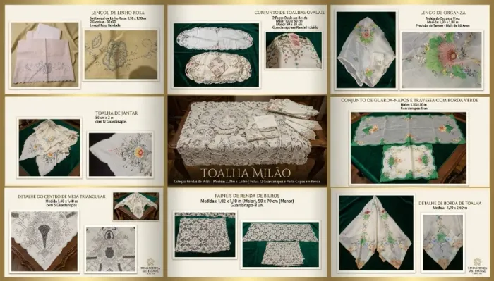 Conjuntos e Toalhas de Mesa da Ilha da Madeira (Bordadas a Mão)