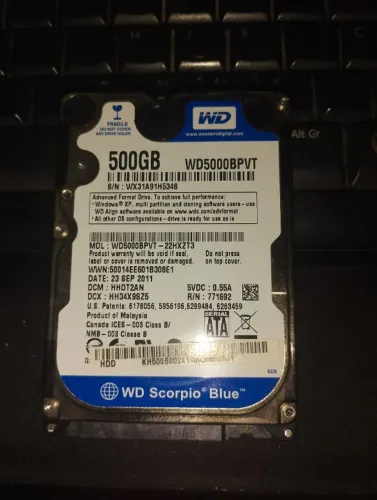 Hd de 500GB WD para notebook