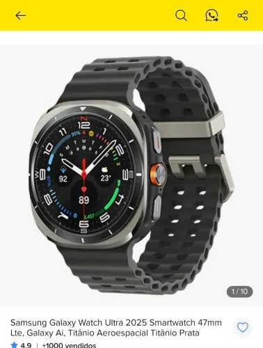 Relogio samsung ultra praticamente novo com três pulseiras e caixa , intacto.