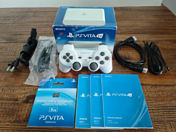 PS Vita TV Value Pack Branco Japonês - Completo Na Caixa - Único no BR