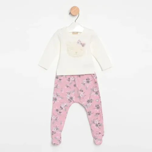 Conjunto Milon Infantil Body c/ Pelúcia + Calça Floral - Tam. P