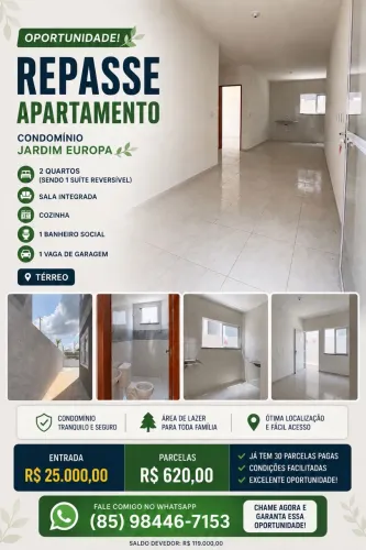 ? REPASSE - CONDOMÍNIO JARDIM EUROPA | ITAITINGA ? 