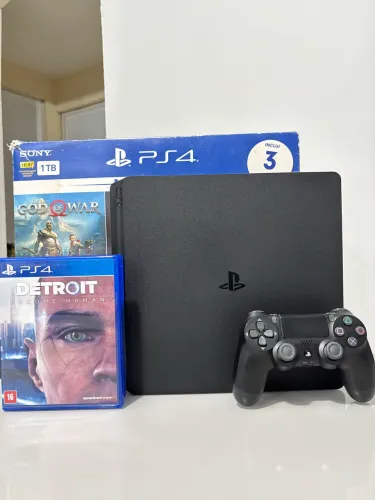 Ps4 slim 1tb Jogo de brinde + GARANTIA DE LOJA MEGA OFERTA 