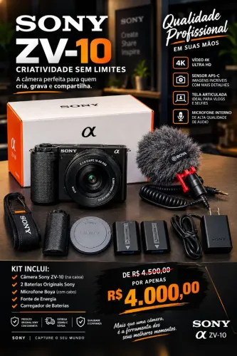 Câmera Sony zve 10 kit
