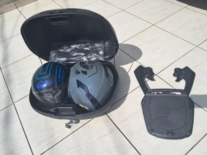 Bauleto 47L Givi Monolock E470nt Preto com "suporte maciço SCAM para Honda CB250 Twister"