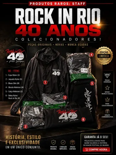 KIT ROCK IN RIO EDIÇÃO 40ANOS COLECIONADOR