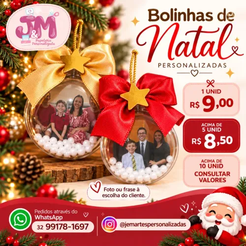 Bolas de Natal Personalizadas com Foto