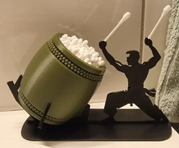 Porta-Cotonetes Criativo Taiko Japonês - Impressão 3D