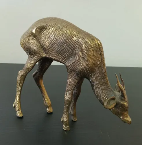 Escultura de Cervo em Bronze dos Anos 70