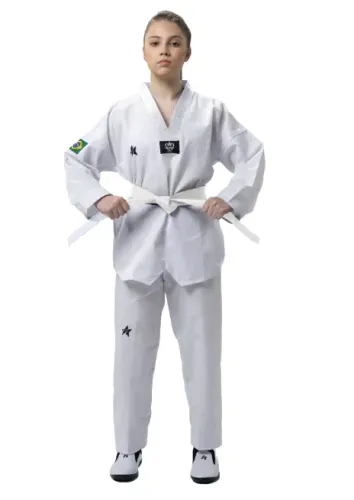 Dobok Taekwondo A2 | Pro Olympic Gola Branca Homologado CBTKD
