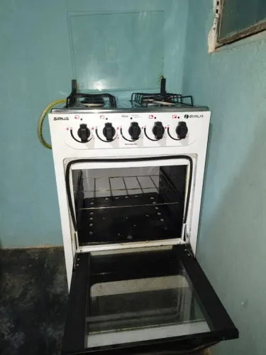 Fogão 4 Bocas Braslar New Sirius Branco Mesa em Inox Forno Easy Clean
