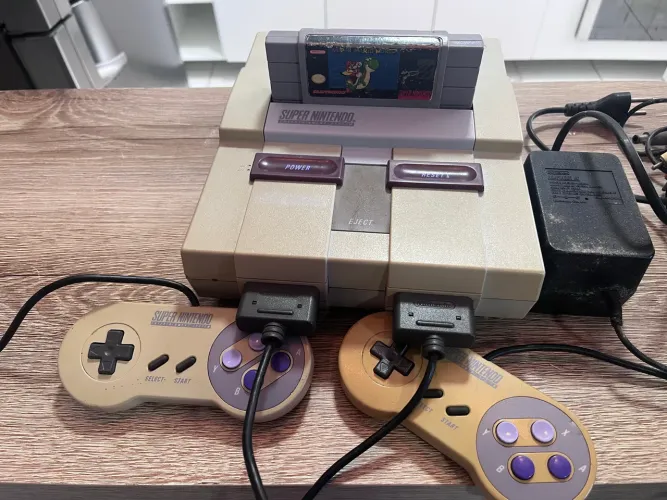 Console Super Nintendo Completo + 2 Controles + Super Mario World Playtronic