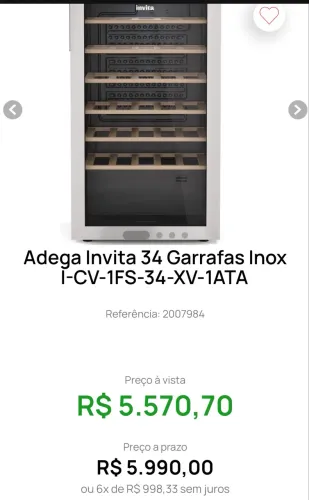 Adega Invicta 34 garrafas