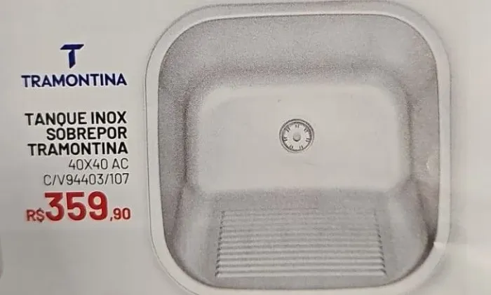 Vendo tanque inox Tramontina 40×40 novos tenho 2 disponível 