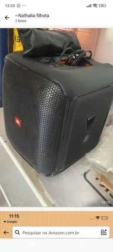 Caixa de som com microfone