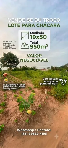 Lote para chácara 19x50 araruna sítio Bernardo