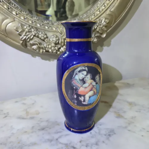 Vaso azul cobalto chinês 