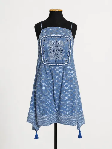 Farm vestido azul boho hippie chic p 