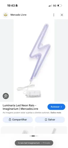 Luminária LED Neon Raio - Imaginarium - Nova