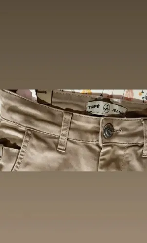 Calça tripé bege, tamanho 36