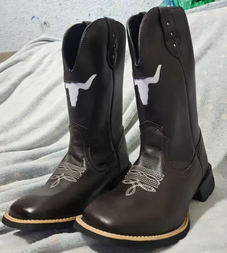 Bota Botina Country Vazada Marrom