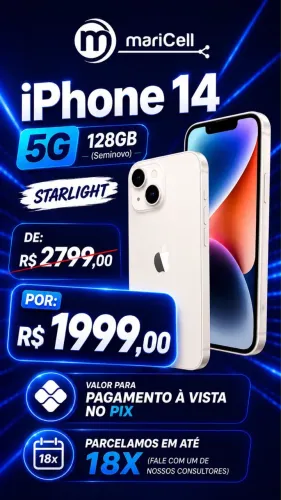 iPhone 14 5G 128GB Seminovo com Garantia Legal muito bem conservado