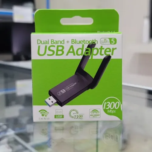 Adaptador Wi?Fi Dual Band USB 3.0 + Bluetooth (Wi?Fi 5) 1300Mbps - Novo Lacrado
